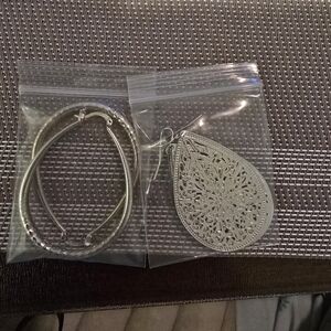 2 Pairs Of Sterling Silver Teardrop Earrings and